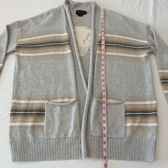 Pendleton S Western Horizons Oversized Cardigan Sweater Wool Blnd Longhorn Rodeo - Picture 7 of 14